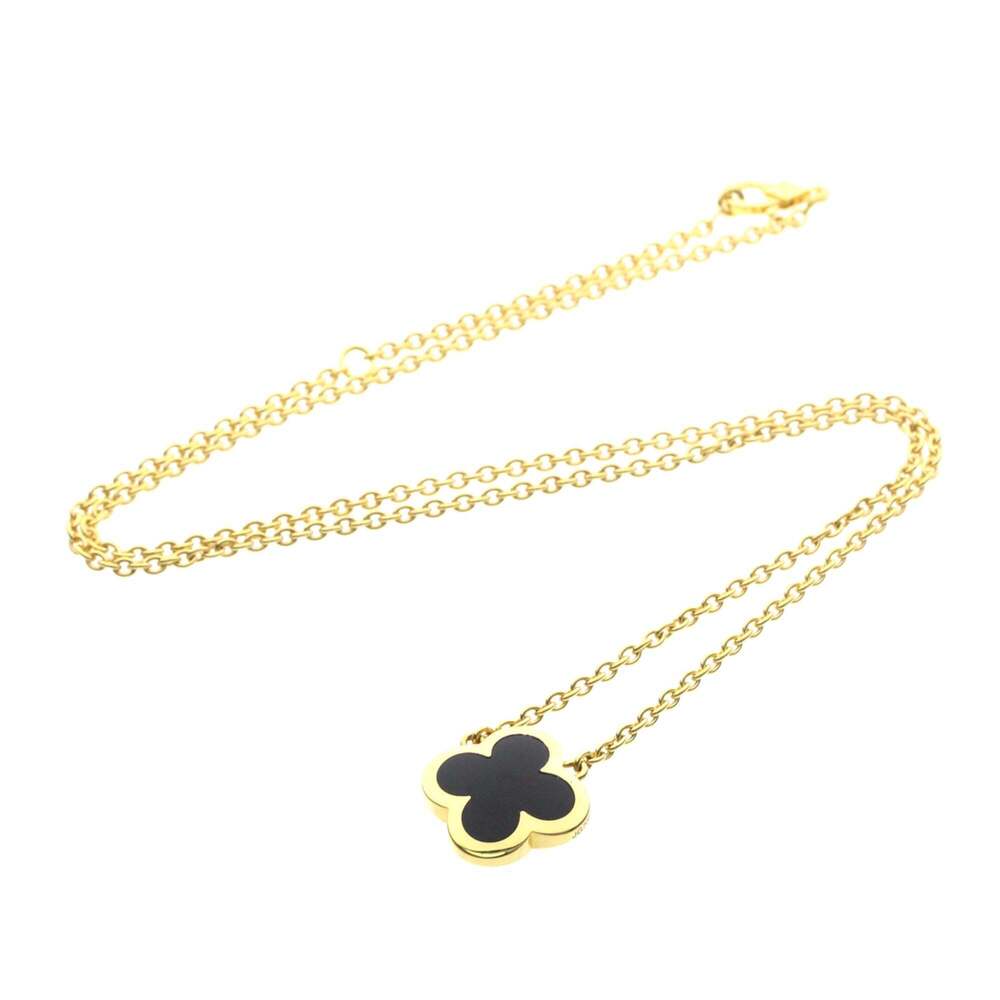 Van Cleef & Arpels Pure Alhambra Pendant 18K Yellow Gold and Onyx